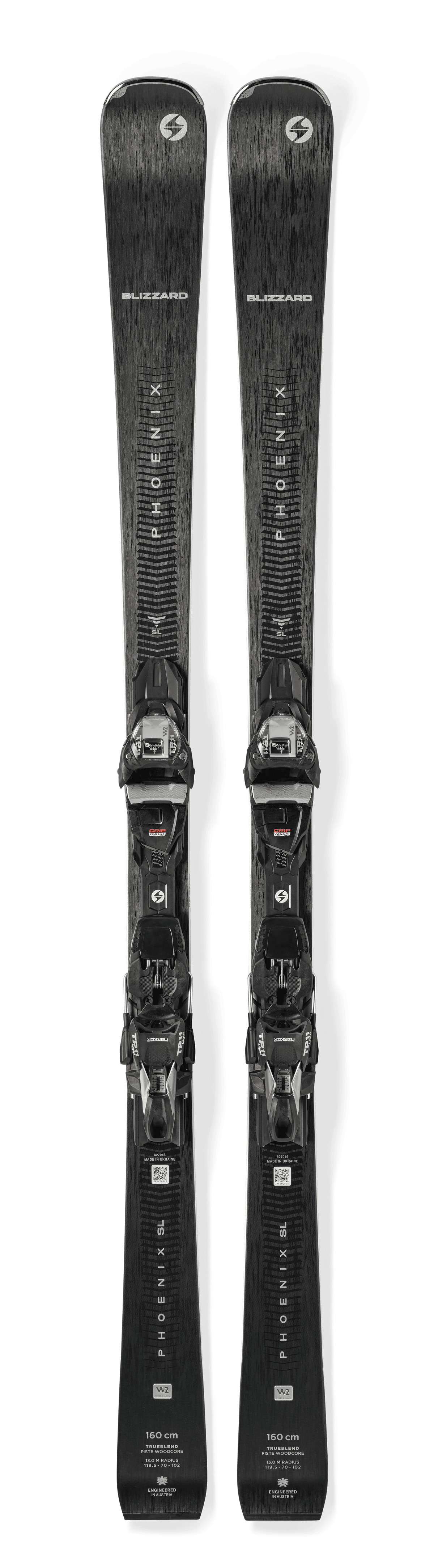 8A6362CE: Phoenix SL + TP 11 Light W, Schwarz, Ski mit montierter Bindung